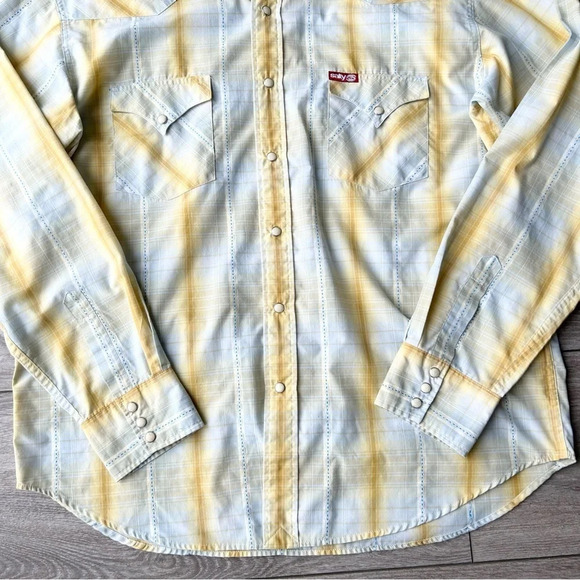 Salty Cotton Blend Plaid Western Button Down Shirt - Picture 7 of 13